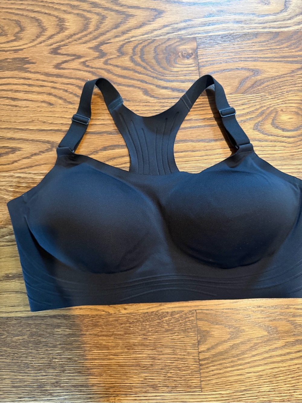 All in Motion Black Seamless Racerback Molding Sports Bra Size Large